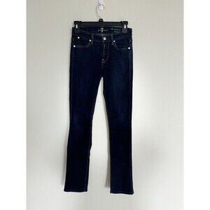 7 For All Mankind Women's Size 25 The Modern Straight Jeans Mid Rise Denim Blue